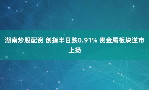 湖南炒股配资 创指半日跌0.91% 贵金属板块逆市上扬