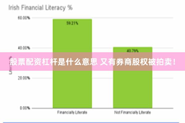 股票配资杠杆是什么意思 又有券商股权被拍卖！